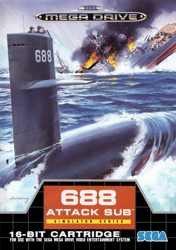 688 Attack Sub box art for Sega Genesis